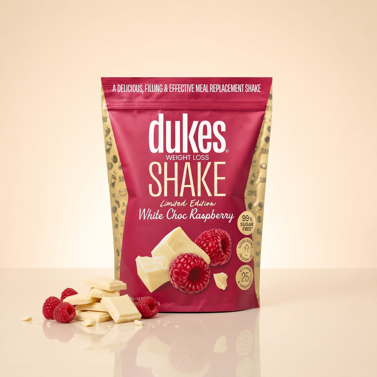 Dukes Shake White Choc Raspberry - Bag